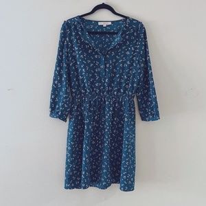 LOFT Floral button front dress, Sz Medium, EUC